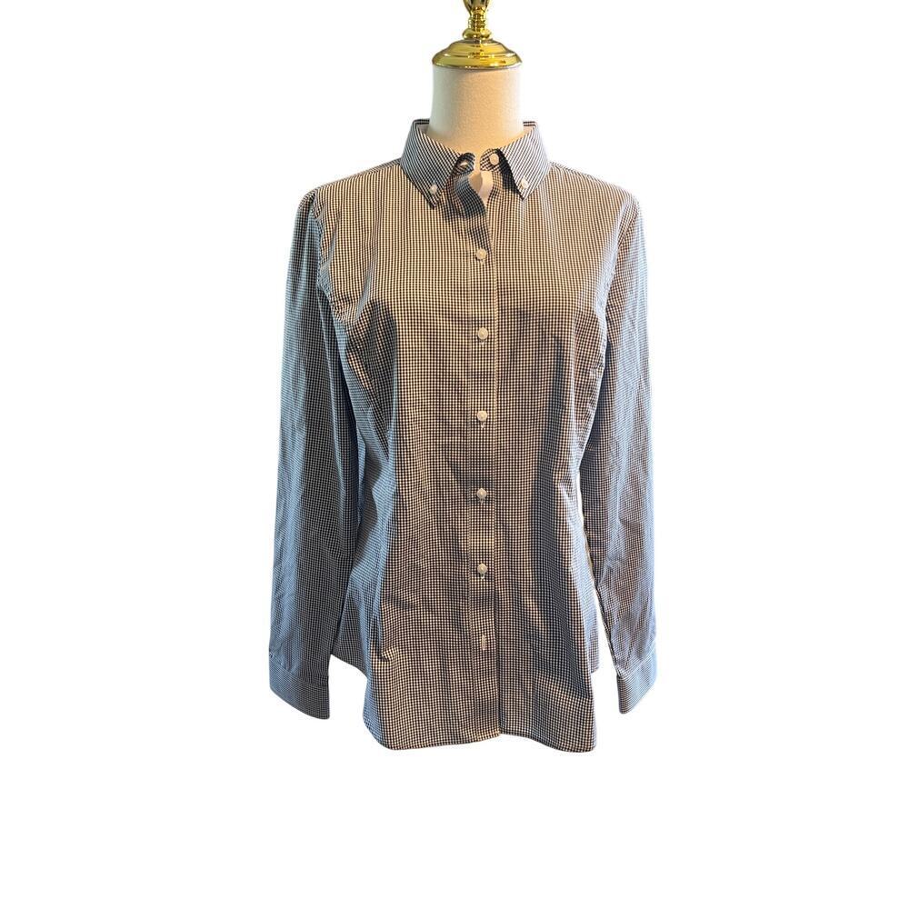 Cutter & Buck Women’s Black Gingham Long Sleeve Button Down. Size Medium